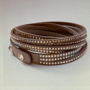 Touchstone Crystal Wrap-Star Bracelet, Mocha - NIB
